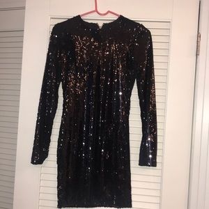 Black Sequin Mini Dress